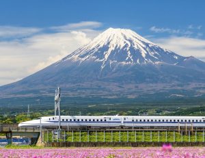 train in japan mountain pass